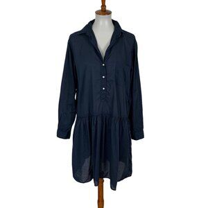 Grayson‎ Dress Large Navy Long Sleeve Midi Button Front